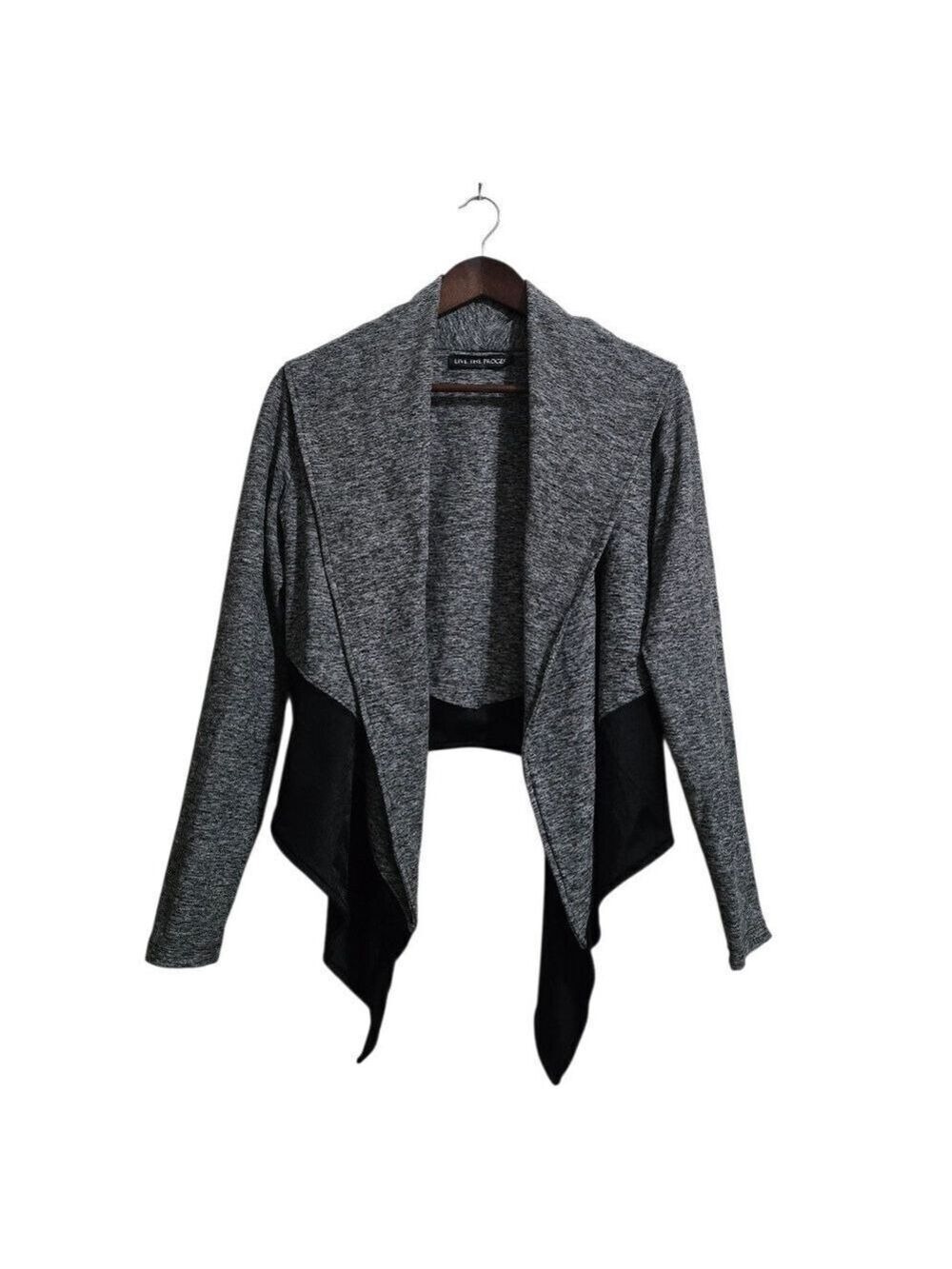 Live The Process Colorblock Drape Waterfall Stretch Activewear Jacket Sz S